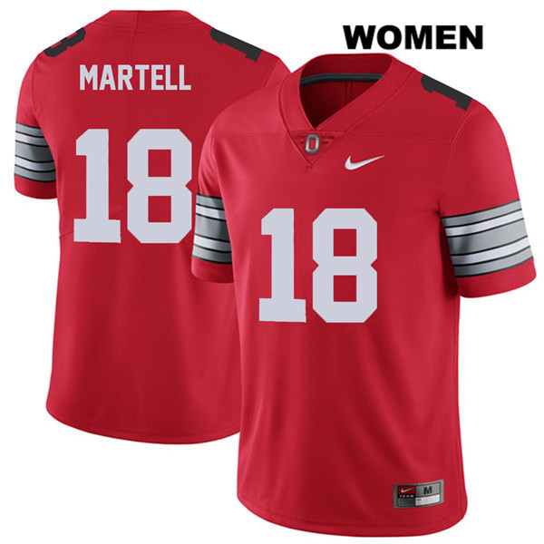 Ohio State Buckeyes Women's Tate Martell #18 Red Authentic Nike 2018 Spring Game College NCAA Stitched Football Jersey TK19Z87LZ